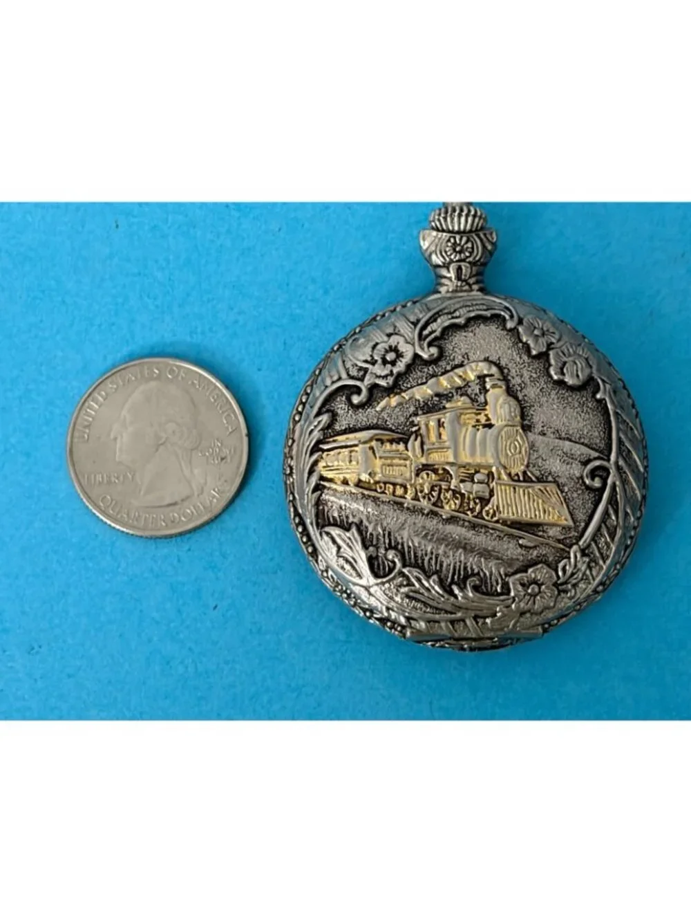 Vintage Decorative Milan Quartz Pocket Watch Japan Movement For Parts Repair